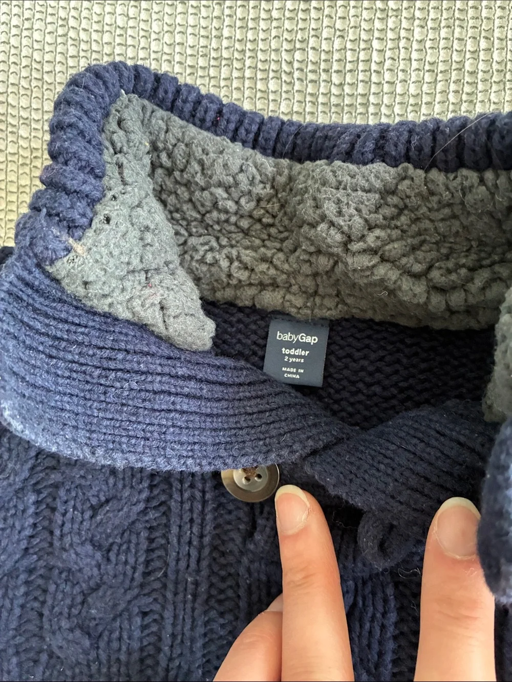 Baby Gap Navy Cable Knit Sweater with Elbow Patches